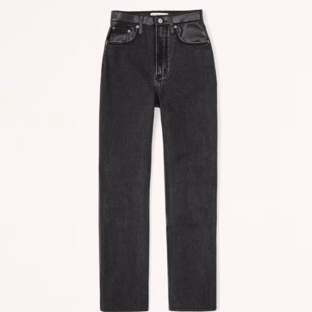 Abercrombie & Fitch: Mixed Fabric Ultra High Rise Ankle Straight